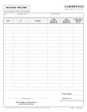 C021 XX 04-13  Mileage Record